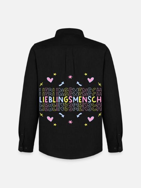 Lieblingsmensch - Herzensmensch - Männer Oxford Hemd von Stanley/Stella - Schwarz