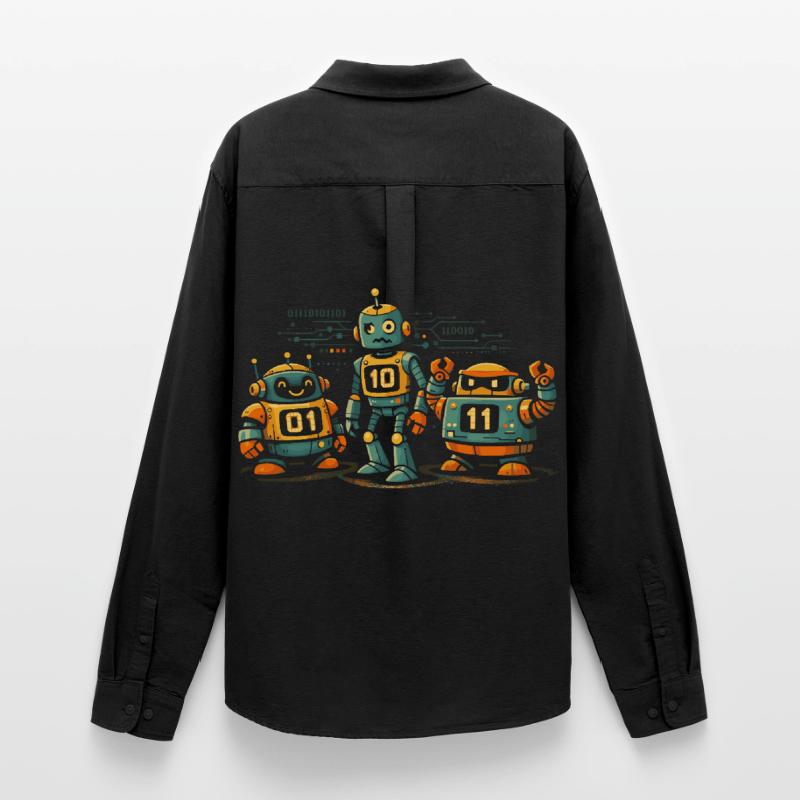 Geek Robots Binary Code Computer Science IT Men's Oxford Shirt by Stanley/Stella