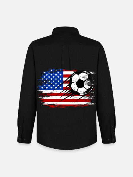 Football drapeau américain utilisé - Chemise Oxford homme Stanley/Stella - noir