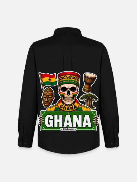 SkullCostume World Edition: Ghana - Men's Oxford Shirt by Stanley/Stella - black