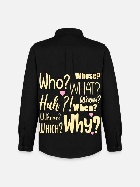 I have Questions - Men's Oxford Shirt by Stanley/Stella - black