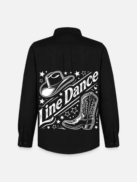 Line Dance Western Graphic - Men's Oxford Shirt by Stanley/Stella - black