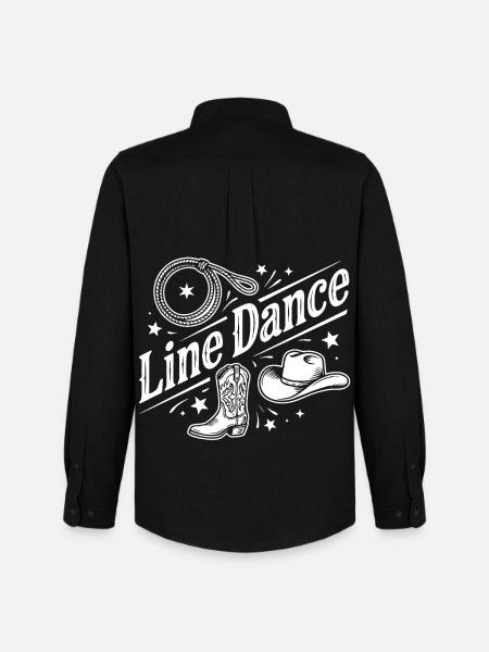 Line Dance Western Motif - Men's Oxford Shirt by Stanley/Stella - black