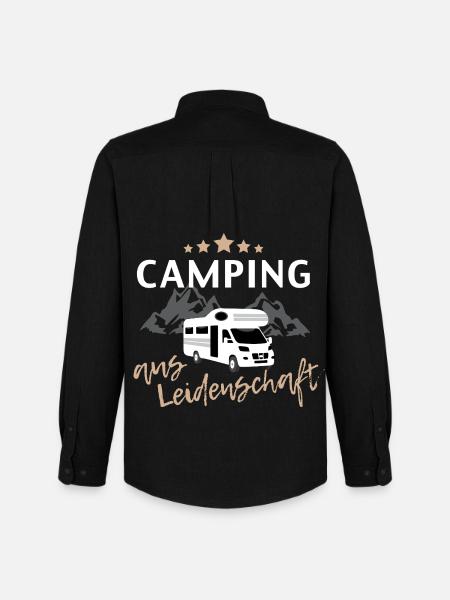 Passionate camping with caravan in Berge - Men's Oxford Shirt by Stanley/Stella - black