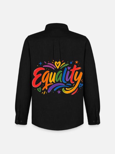 Equality Rainbow T-Shirt CSD Pride - Men's Oxford Shirt by Stanley/Stella - black