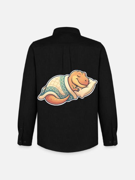 Sleeping Dinosaur - Men's Oxford Shirt by Stanley/Stella - black