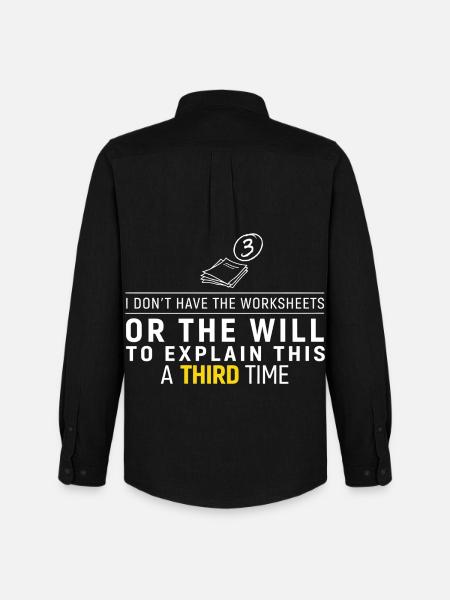 Third Time No Worksheets Tee - Men's Oxford Shirt by Stanley/Stella - black
