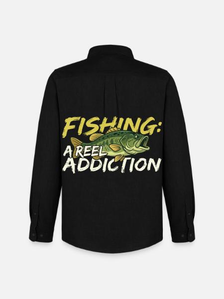 Fishing is a real addiction - Men's Oxford Shirt by Stanley/Stella - black