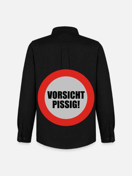 Vorsicht pissig - Männer Oxford Hemd von Stanley/Stella - Schwarz