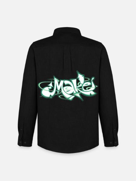 Green word make graffiti - Men's Oxford Shirt by Stanley/Stella - black
