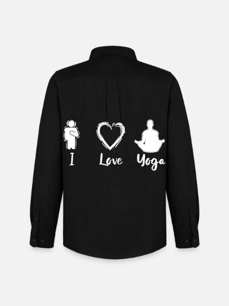 I Love Yoga - Men's Oxford Shirt by Stanley/Stella - black