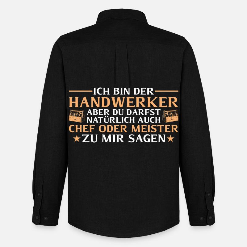 Handwerker Chef oder Meister - Heimwerker - Männer Oxford Hemd von Stanley/Stella - Schwarz