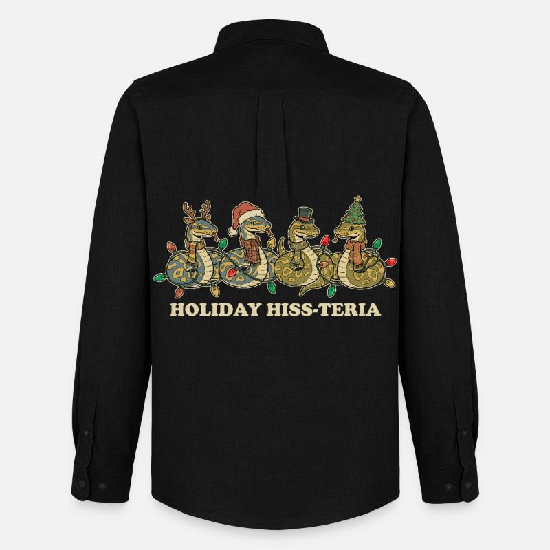 King Python Christmas Lights Gift - Men's Oxford Shirt by Stanley/Stella - black