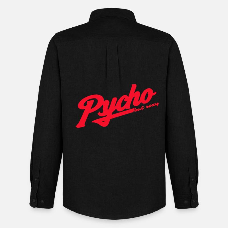 Psycho Retro Script Logo - Männer Oxford Hemd von Stanley/Stella - Schwarz
