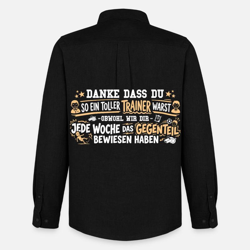 Bester Trainer Danke – Abschiedsgeschenk Verein - Männer Oxford Hemd von Stanley/Stella - Schwarz
