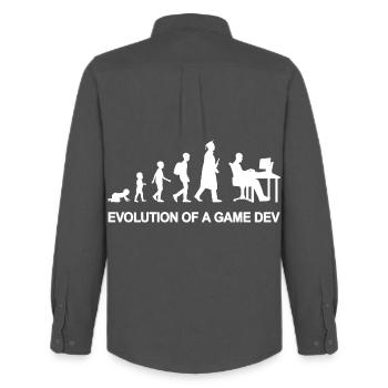 Évolution des développeurs de jeux - Chemise Oxford homme Stanley/Stella - charbon - Dos - AI Model Male 185 dark (185cm)