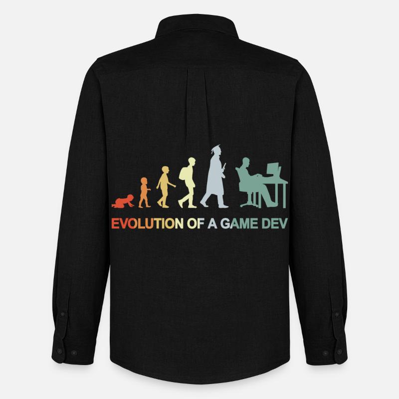 Game Dev Evolution - Männer Oxford Hemd von Stanley/Stella - Schwarz