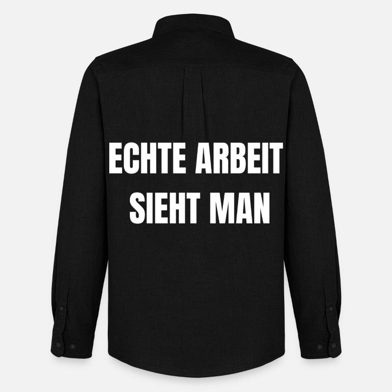 Echte Arbeit Sieht Man | Arbeiter Shirt - Männer Oxford Hemd von Stanley/Stella - Schwarz