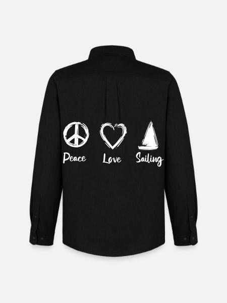 Peace Love Sailing - Chemise Oxford homme Stanley/Stella - noir