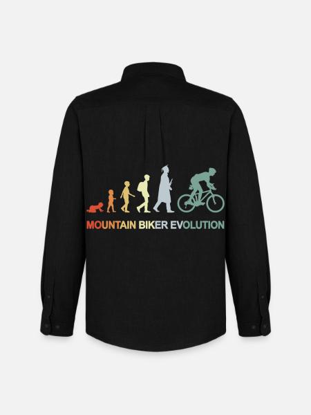Mountainbiker Evolution - Männer Oxford Hemd von Stanley/Stella - Schwarz