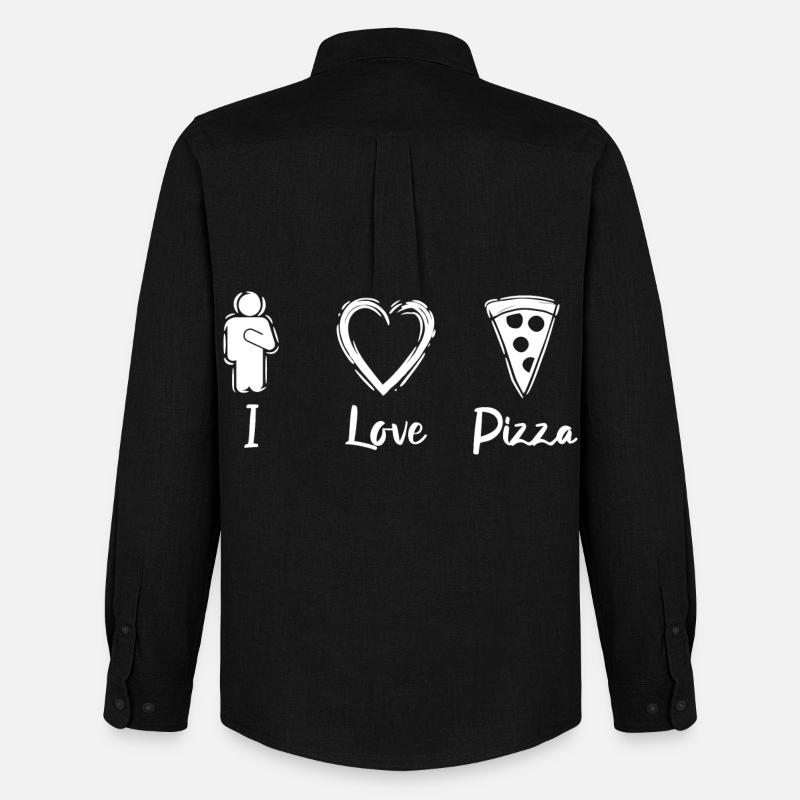 Ich liebe Pizza - Männer Oxford Hemd von Stanley/Stella - Schwarz