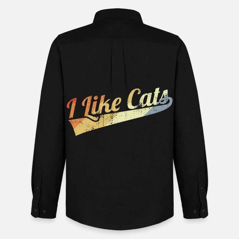 I Like Cats - Männer Oxford Hemd von Stanley/Stella - Schwarz