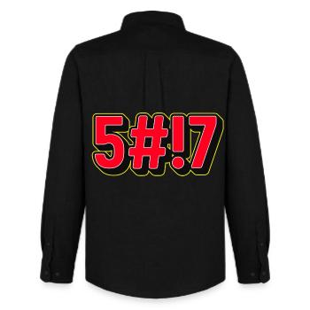 Shit 3D - Men's Oxford Shirt by Stanley/Stella - black - Back - AI Model Male 185 dark (185cm)