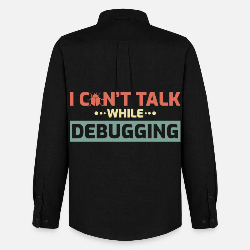 I Can't Talk While Debugging - Men's Oxford Shirt by Stanley/Stella - black
