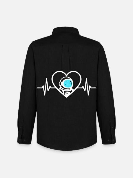Astronaut Heart Cosmos Space Helmet - Men's Oxford Shirt by Stanley/Stella - black