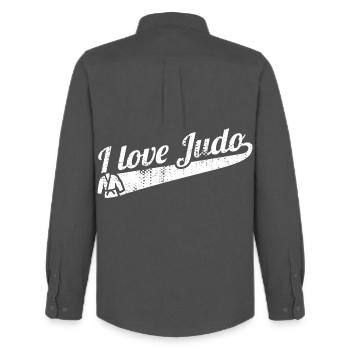 L’amour du judo - Chemise Oxford homme Stanley/Stella - charbon - Dos - AI Model Male 185 dark (185cm)