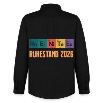 Pension 2026 Periodic Table Design - Men's Oxford Shirt by Stanley/Stella - black - Back - AI Model Male 185 dark (185cm)