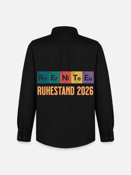 Rente 2026 Periodensystem Design - Männer Oxford Hemd von Stanley/Stella - Schwarz