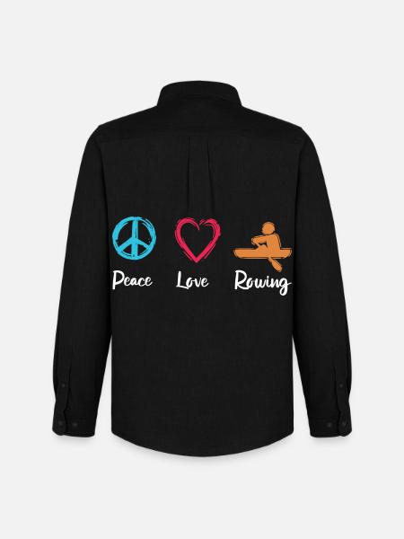 Peace, Love, Rowing - Men's Oxford Shirt by Stanley/Stella - black