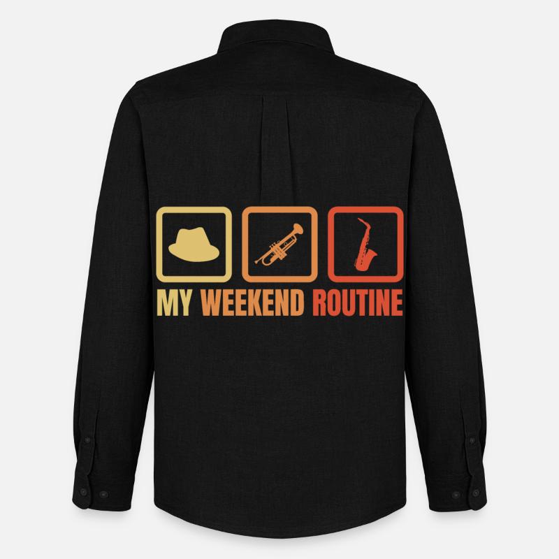 Trompeter Wochenendroutine - Männer Oxford Hemd von Stanley/Stella - Schwarz