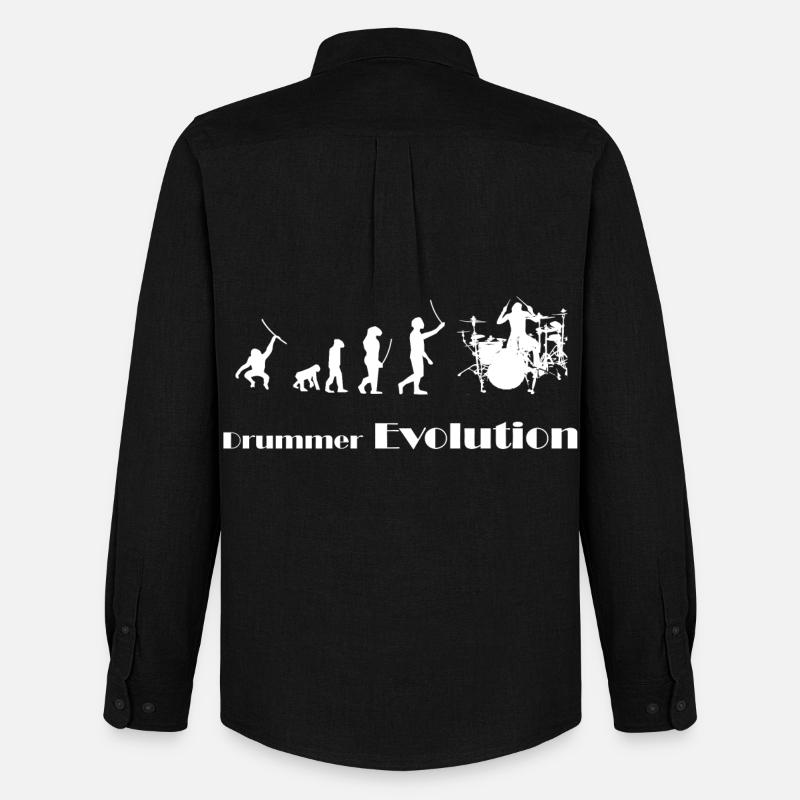Evolution Drummer - Männer Oxford Hemd von Stanley/Stella - Schwarz