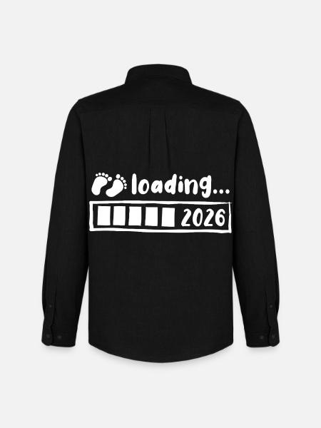 Baby 2026 loading - Pregnancy - Gift - Men's Oxford Shirt by Stanley/Stella - black
