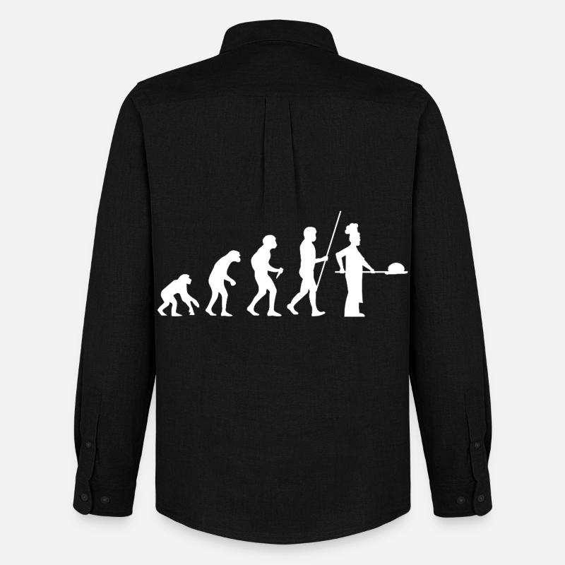 Bäcker Evolution - Männer Oxford Hemd von Stanley/Stella - Schwarz