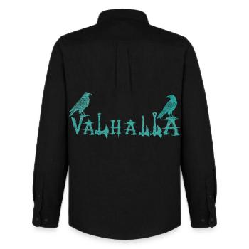 Chemise Valhalla Runic Ravens - Chemise Oxford homme Stanley/Stella - noir - Dos - AI Model Male 185 dark (185cm)