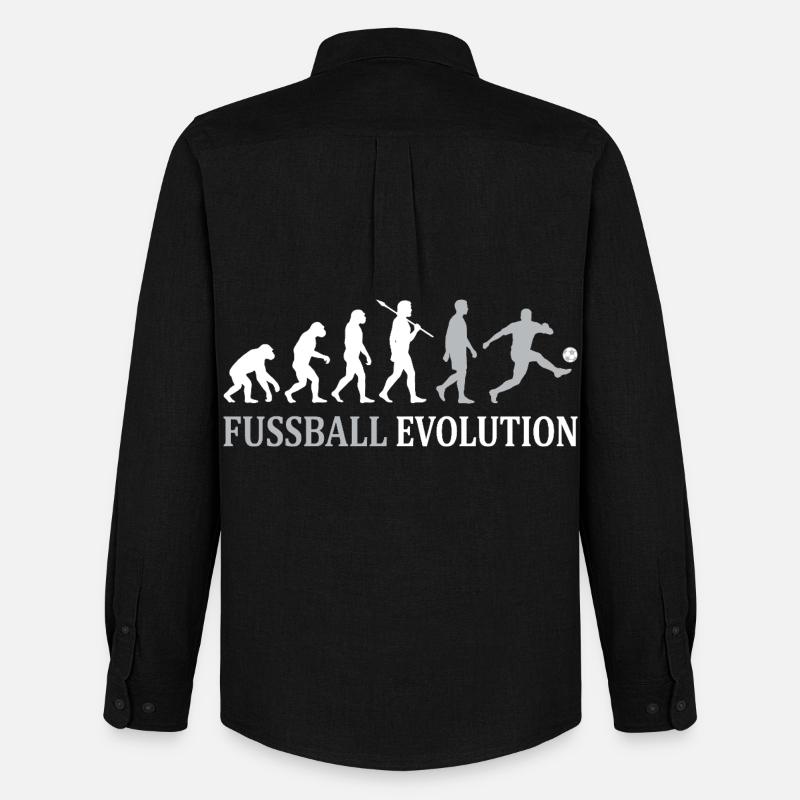 Fußball Evolution – Vom Affen zum Kicker - Männer Oxford Hemd von Stanley/Stella - Schwarz