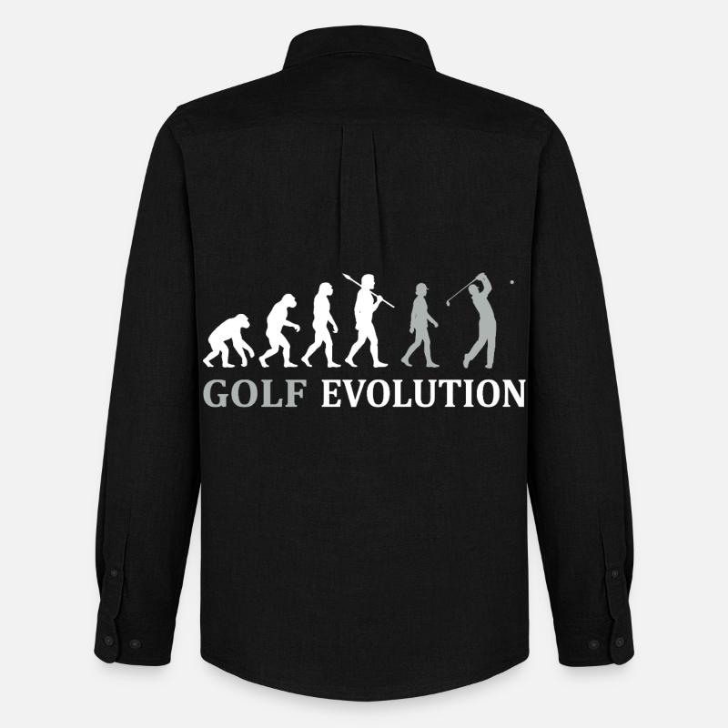 Golf Evolution – Das perfekte Golfer Geschenk - Männer Oxford Hemd von Stanley/Stella - Schwarz
