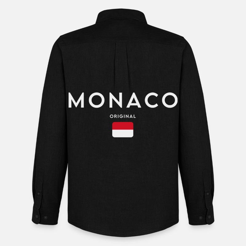 Monaco-Flagge, monegassischer Stolz - Männer Oxford Hemd von Stanley/Stella - Schwarz