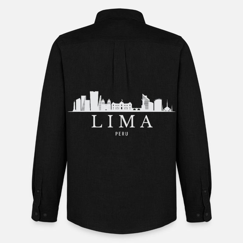 Lima Skyline, Lima Peru - Männer Oxford Hemd von Stanley/Stella - Schwarz