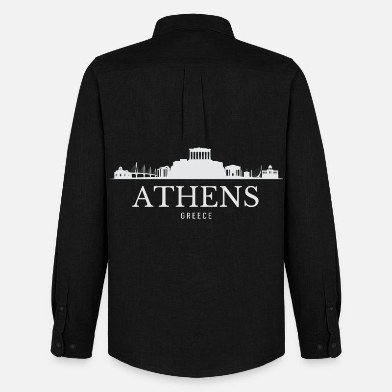Silhouette d’Athènes, Grèce d’Athènes - Chemise Oxford homme Stanley/Stella - noir