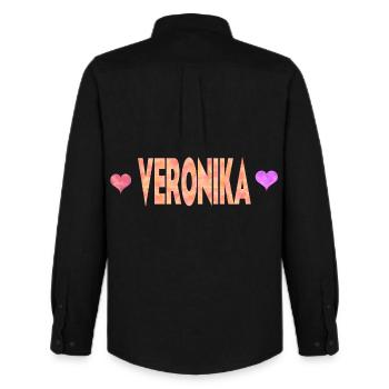Veronika - Chemise Oxford homme Stanley/Stella - noir - Dos - AI Model Male 185 dark (185cm)