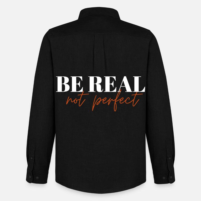 Be Real Not Perfect ! - Männer Oxford Hemd von Stanley/Stella - Schwarz