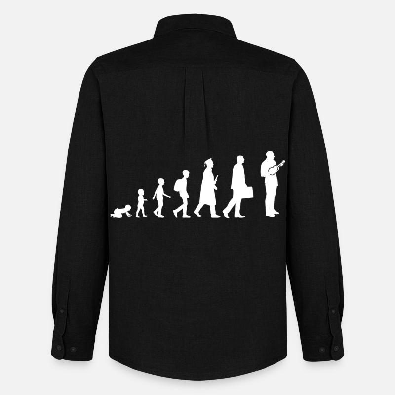 Evolution Ukulele - Männer Oxford Hemd von Stanley/Stella - Schwarz