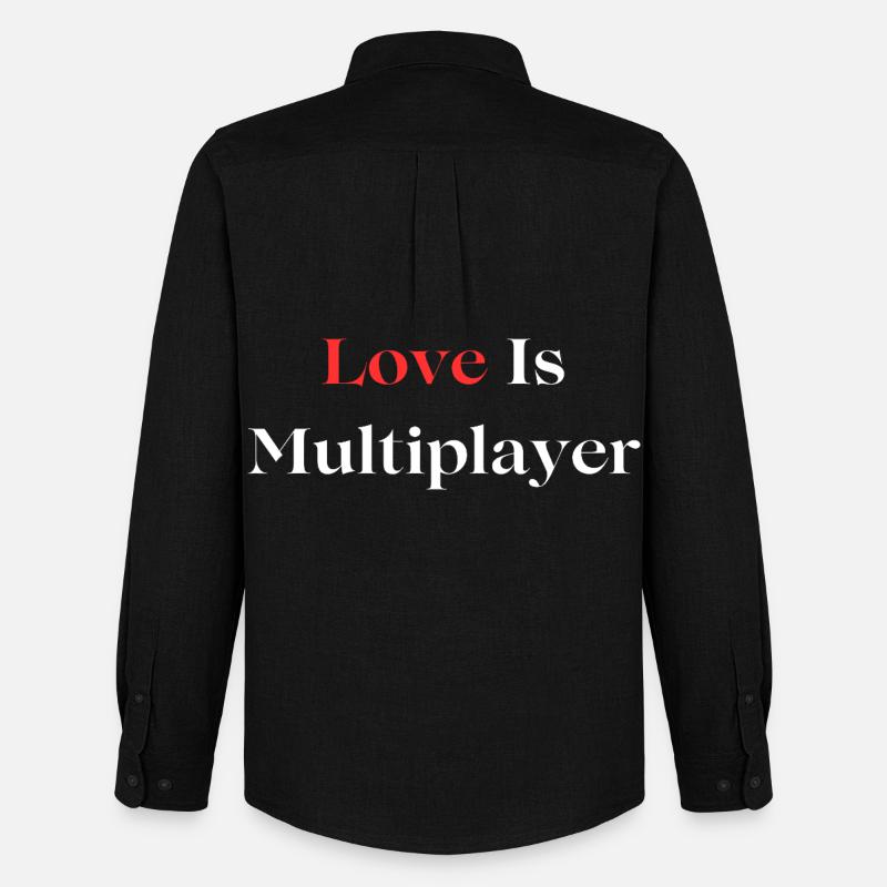 Love Is Multiplayer - Männer Oxford Hemd von Stanley/Stella - Schwarz