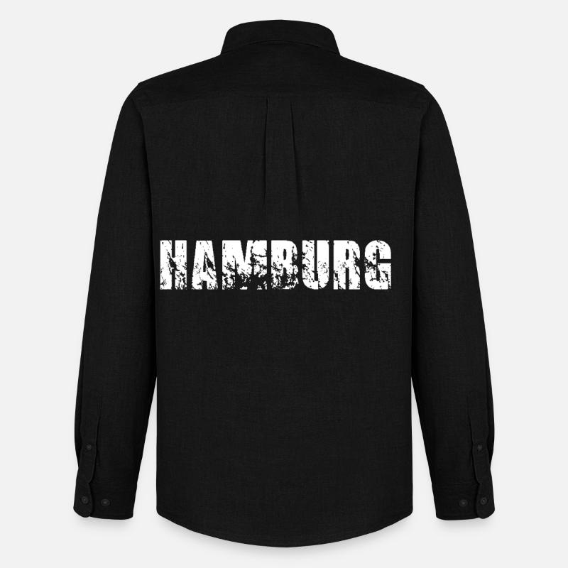 Hamburg - Männer Oxford Hemd von Stanley/Stella - Schwarz