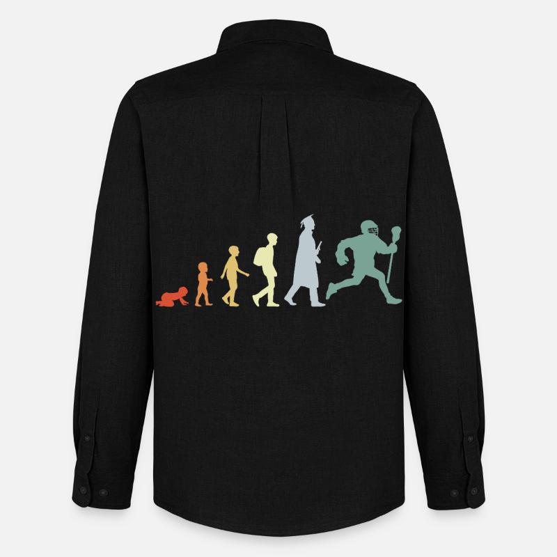 Evolution eines Lacrosse Spielers - Männer Oxford Hemd von Stanley/Stella - Schwarz