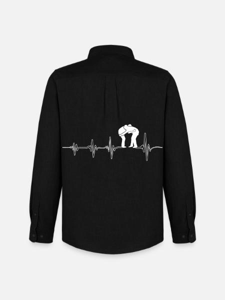My heart beats for wrestling - Men's Oxford Shirt by Stanley/Stella - black